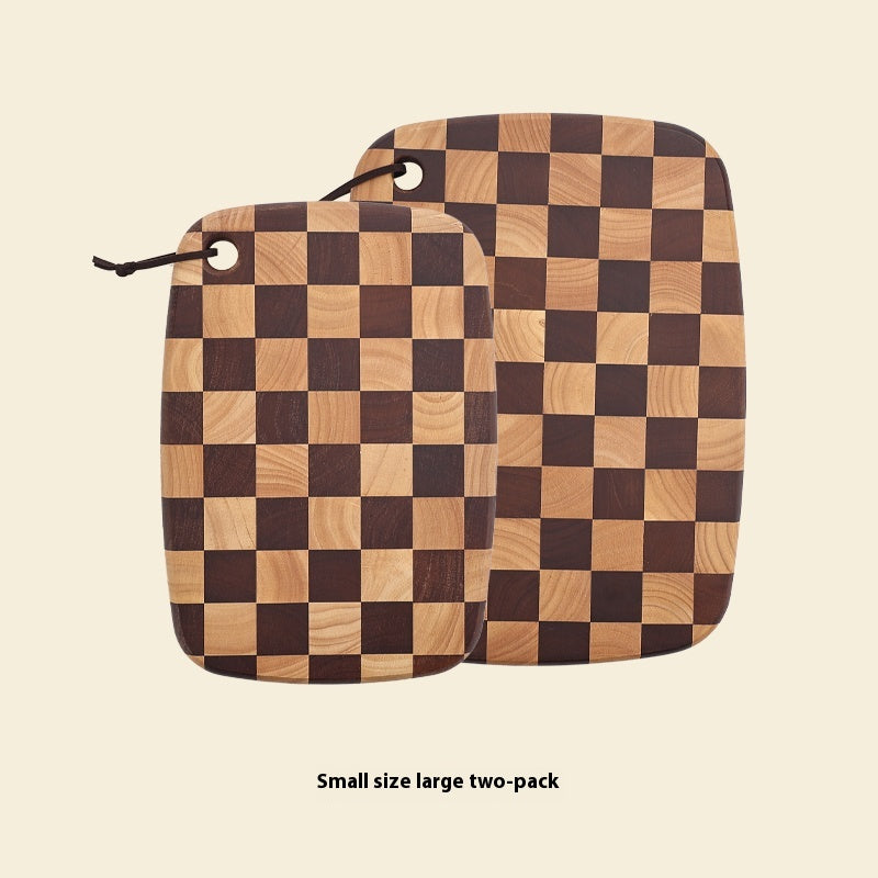 Discover the Elegance of the Acacia Mangium Chessboard Grid Cutting Board