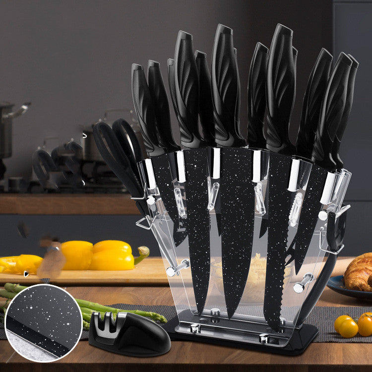 The Essential Full Set of 17 Stainless Steel Knives for Every Kitchen