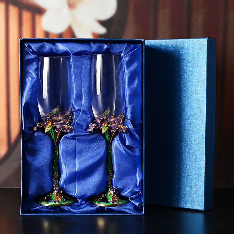 Creative Crystal Glass Handmade Enamel Champagne