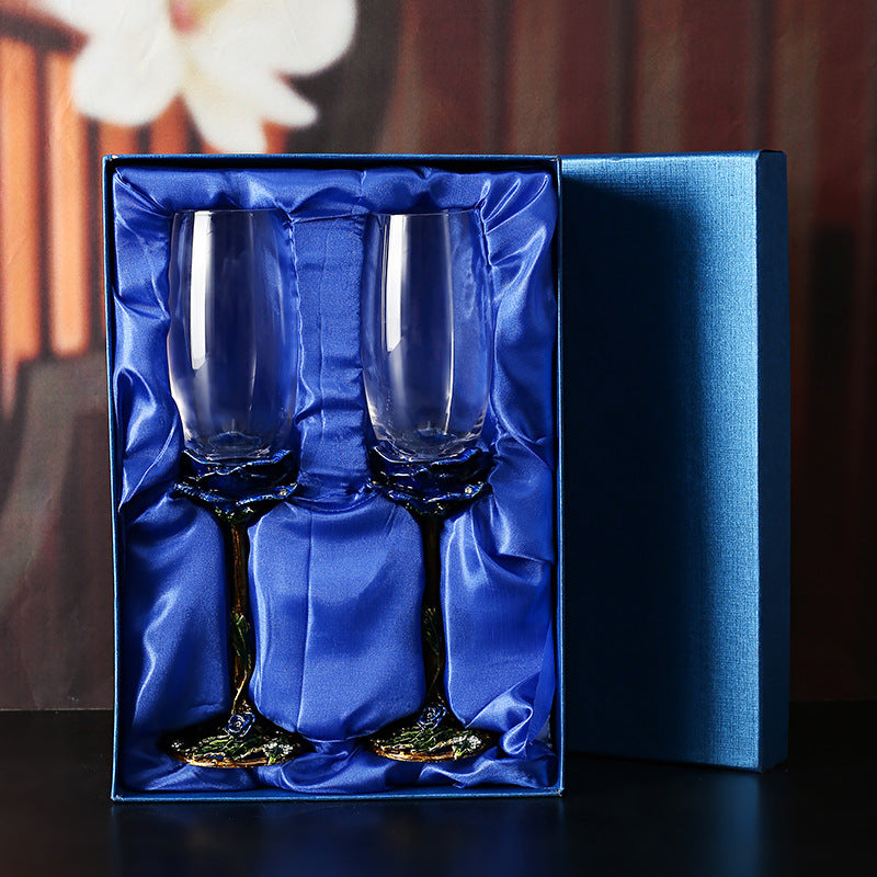 Creative Crystal Glass Handmade Enamel Champagne