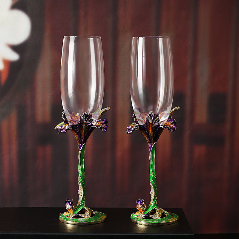 Creative Crystal Glass Handmade Enamel Champagne