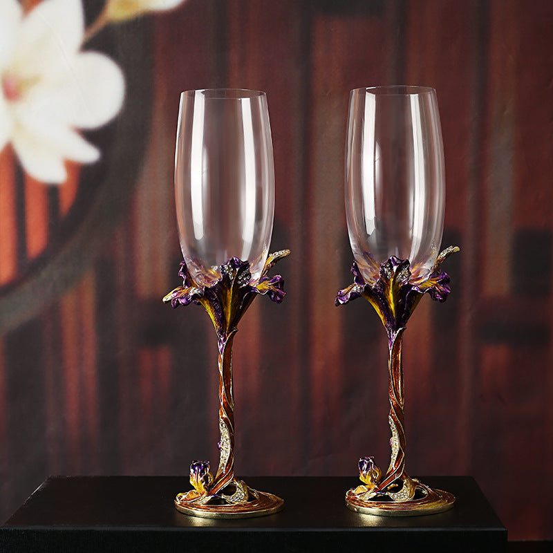 Creative Crystal Glass Handmade Enamel Champagne