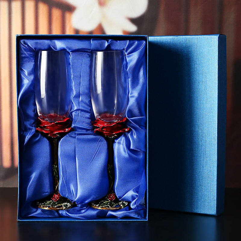Creative Crystal Glass Handmade Enamel Champagne