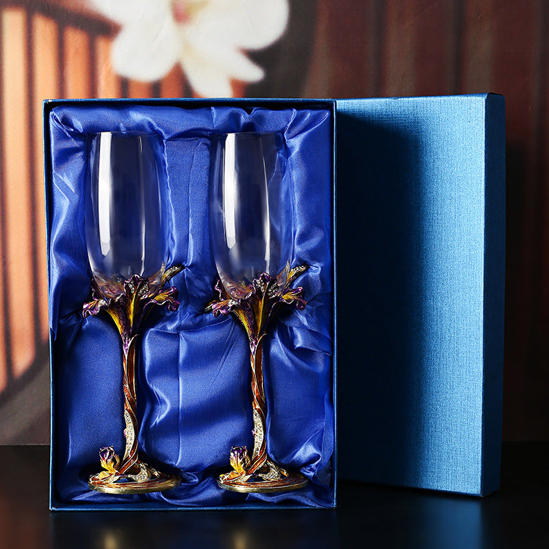 Creative Crystal Glass Handmade Enamel Champagne