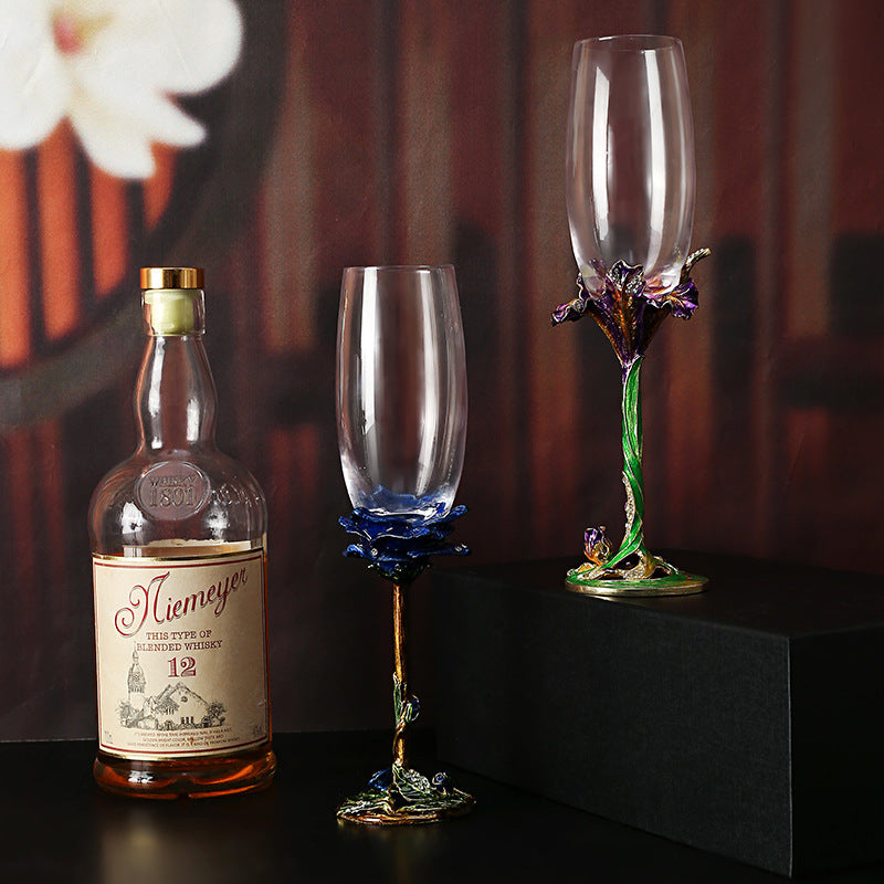 Creative Crystal Glass Handmade Enamel Champagne