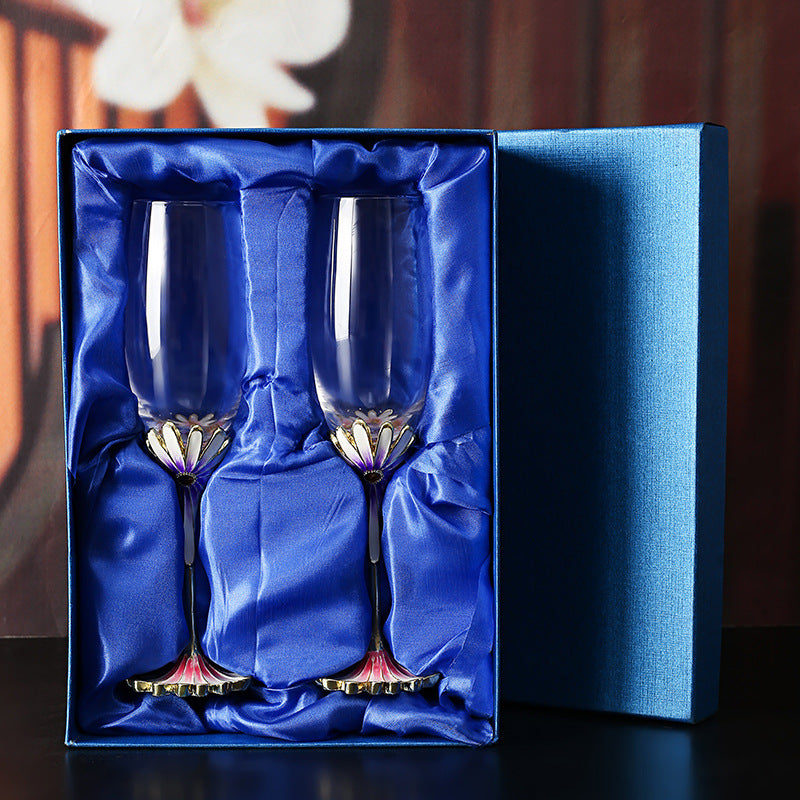 Creative Crystal Glass Handmade Enamel Champagne