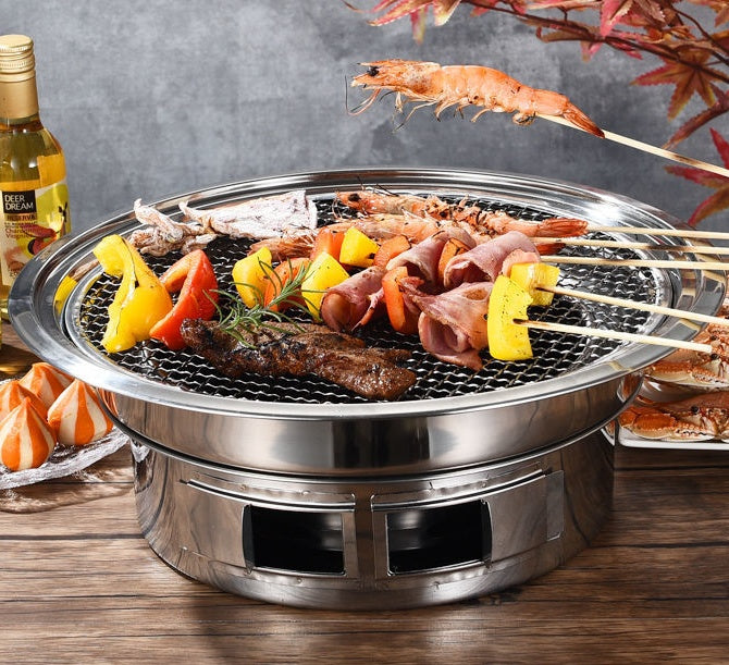 Korean Stainless Steel Charcoal Barbecue Grill