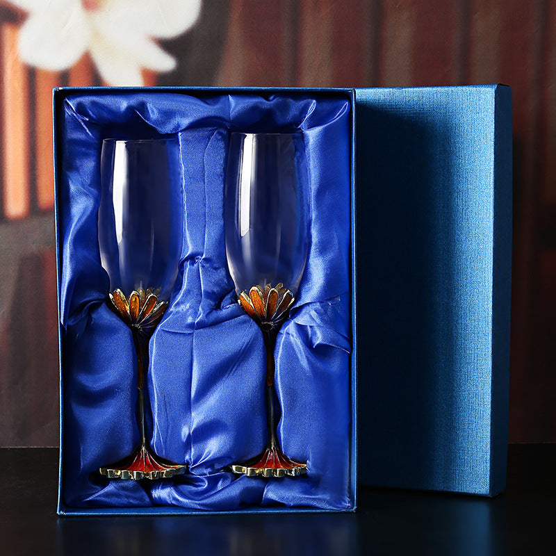 Creative Crystal Glass Handmade Enamel Champagne