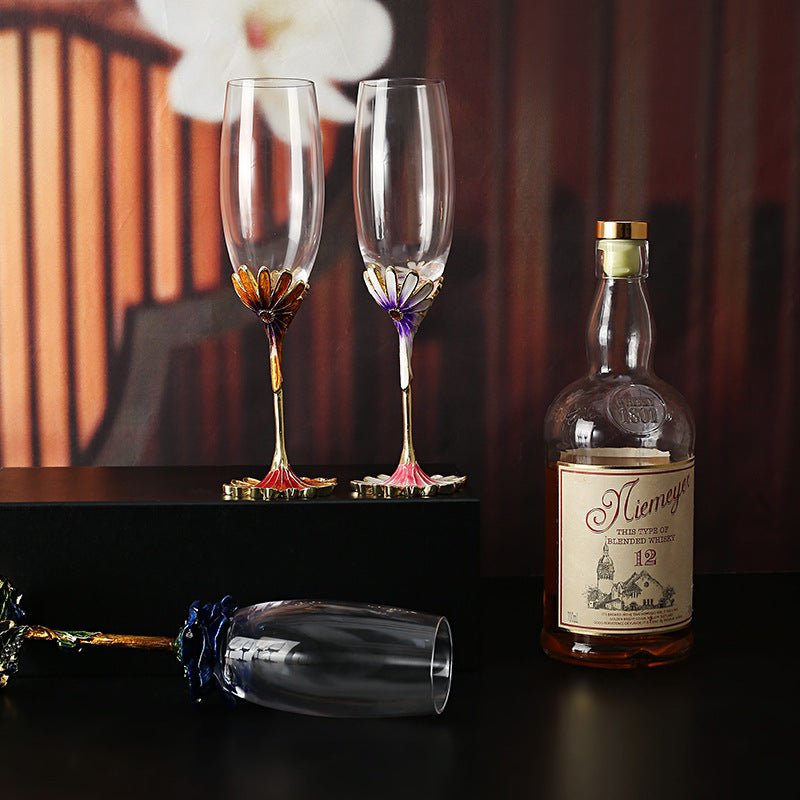 Creative Crystal Glass Handmade Enamel Champagne