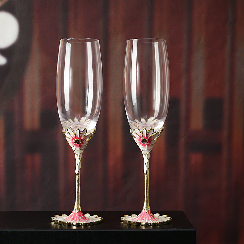 Creative Crystal Glass Handmade Enamel Champagne