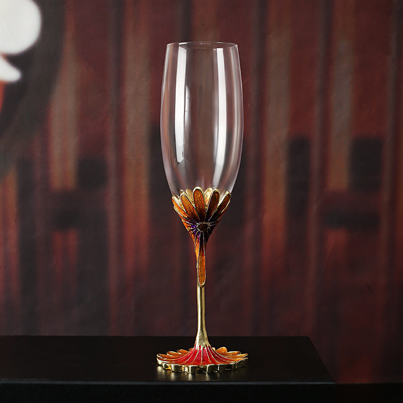 Creative Crystal Glass Handmade Enamel Champagne