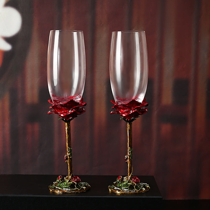 Creative Crystal Glass Handmade Enamel Champagne