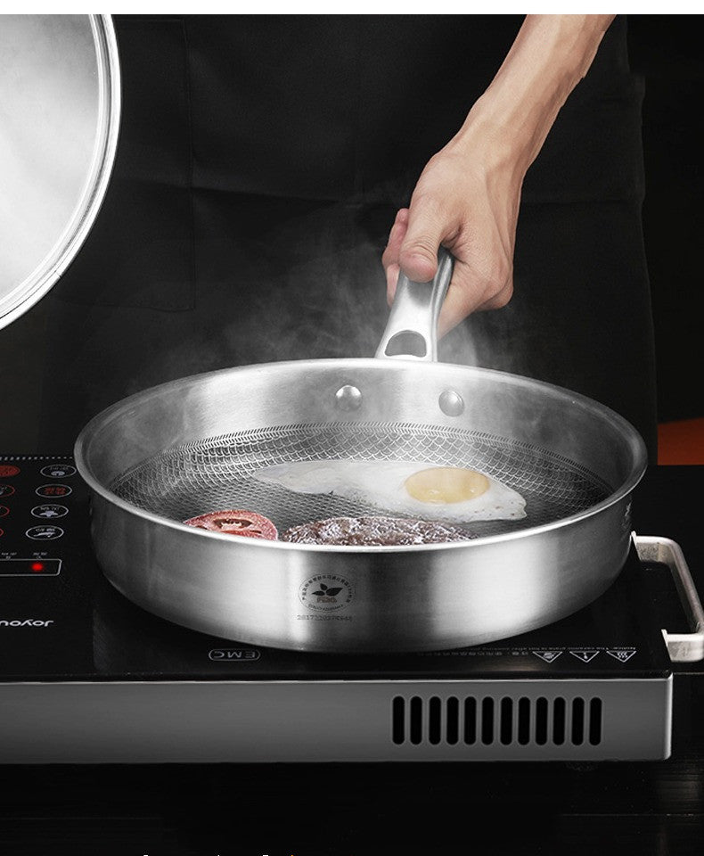 Smokeless Stainless Steel Non-stick Frying Pan
