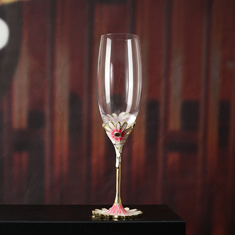 Creative Crystal Glass Handmade Enamel Champagne