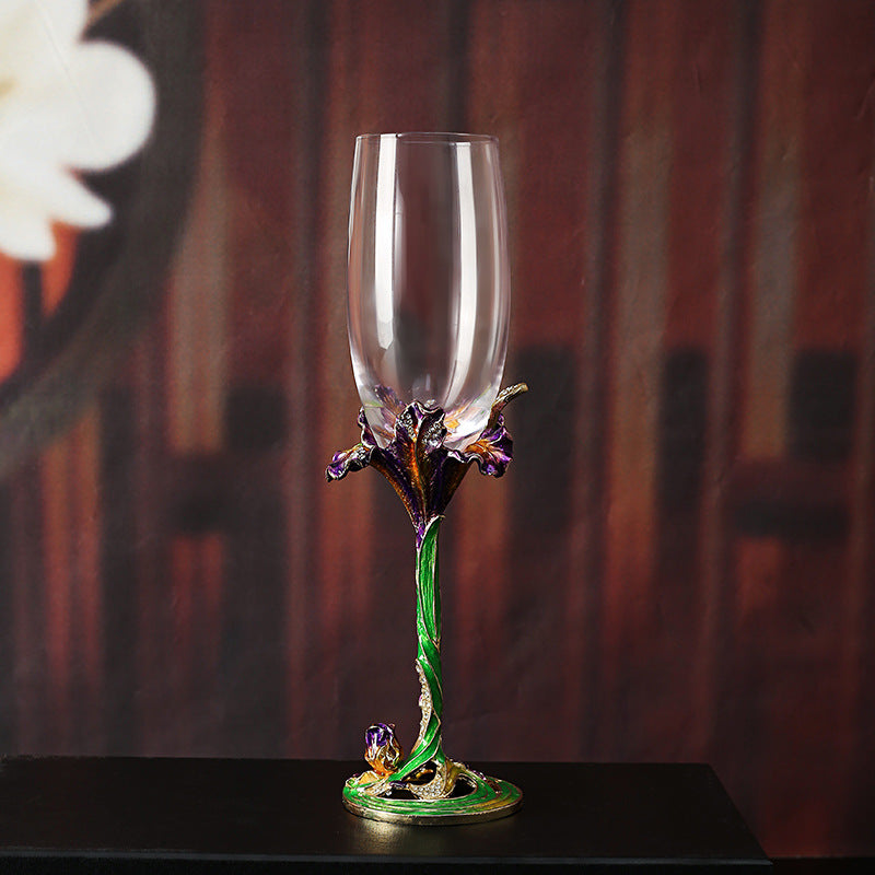 Creative Crystal Glass Handmade Enamel Champagne
