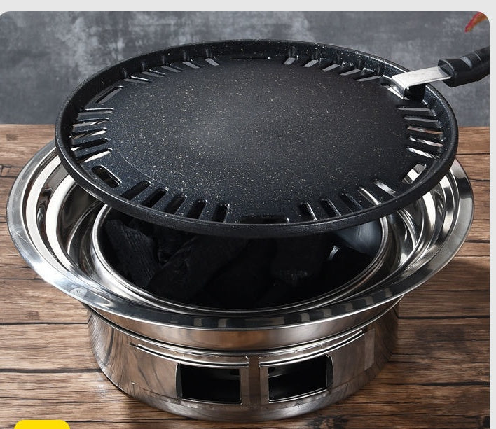 Korean Stainless Steel Charcoal Barbecue Grill