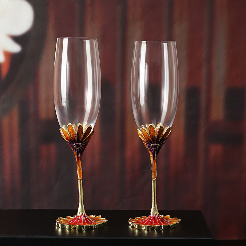 Creative Crystal Glass Handmade Enamel Champagne