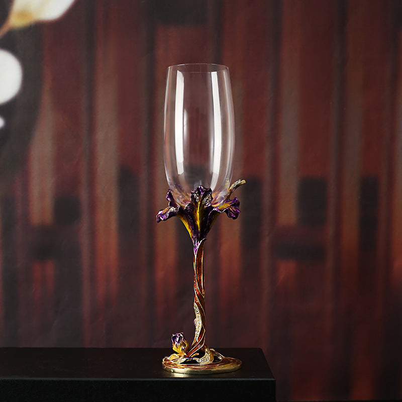 Creative Crystal Glass Handmade Enamel Champagne