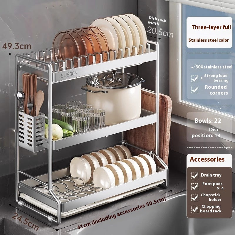 Stainless Steel Dish Storage Rack